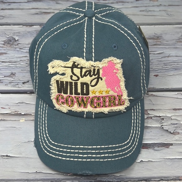 KBETHOS Accessories - 🆕NWT Baseball Hat Stay Wild Cowgirl Graphic Vintage Distressed Style
